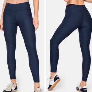 Outdoor Voices Navy Blue Heathered Warm Up Leggings Size Small